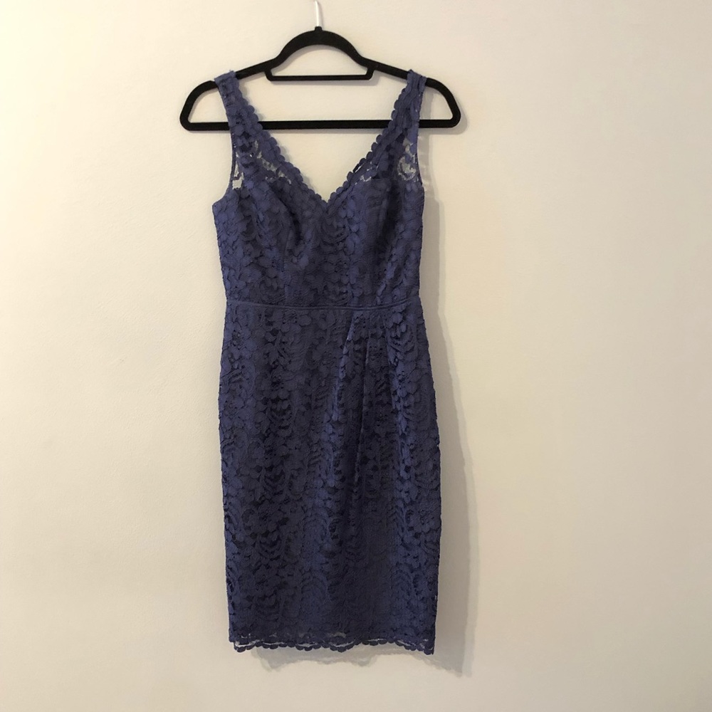 Short Tank Lace Dress with V Neckline
